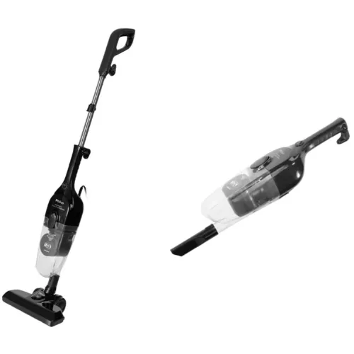 Vassoura elétrica com bocal todo preto e coletor com filtro ciclone