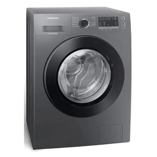 Lava e Seca cinza com porta de vidro com borda preta e visor grande