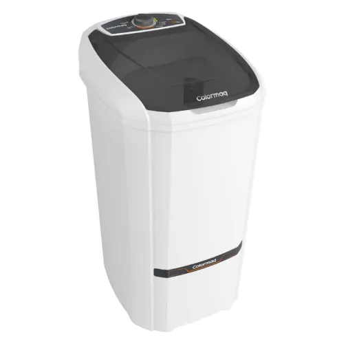 Tanquinho de tamanho médio todo branco com tampa preta