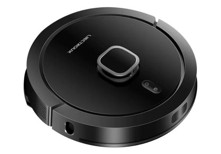 Aspirador robô e passa pano todo preto com sensor superior